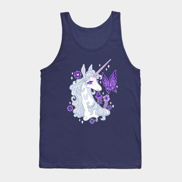 The Last Unicorn Portrait - Butterfly Whispers Tank Top by DajonAcevedo